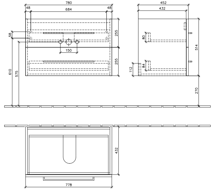 Photo Villeroy & Boch Avento A89100B4 sink cabinet, white