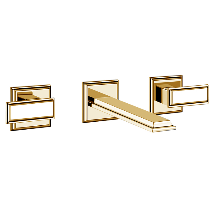 Photo Gessi Eleganza 46090#087 gold sink mixer