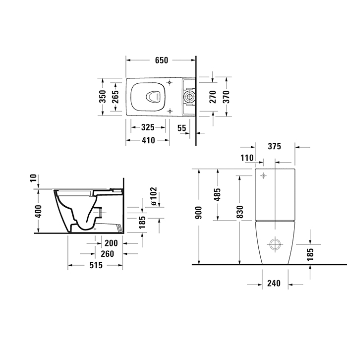 Photo Duravit Viu toilet bowl 0942000005, connecting to the left white