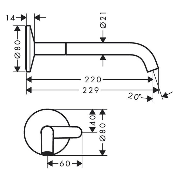 Photo Axor One 48112340 grinded black chrome sink mixer