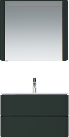 Photo Mirror cabinet with backlit AM.PM Sensation M30MCR0801AG right-sided, anthracite gloss