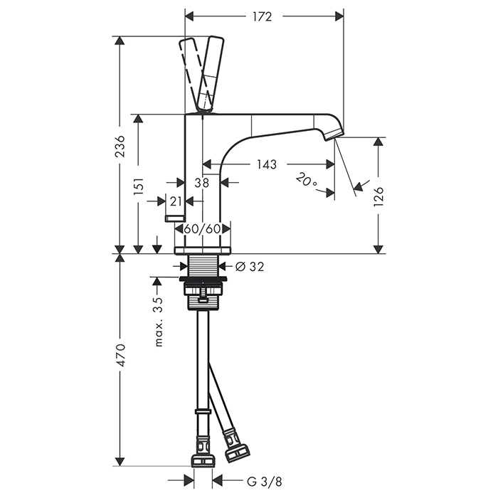 Photo Axor Citterio E 36100140 grinded bronze sink mixer