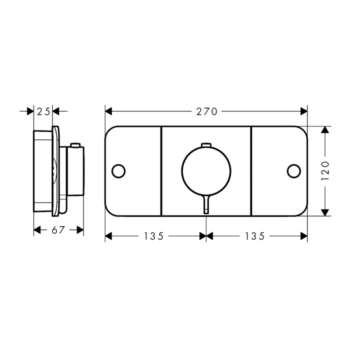 Photo Exterior shower thermostat Axor One 45712000