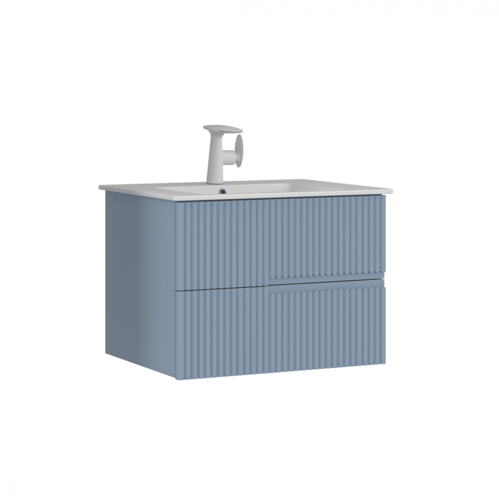 Photo Orka Moonlight sink cabinet 90 5001501 blue matte/white