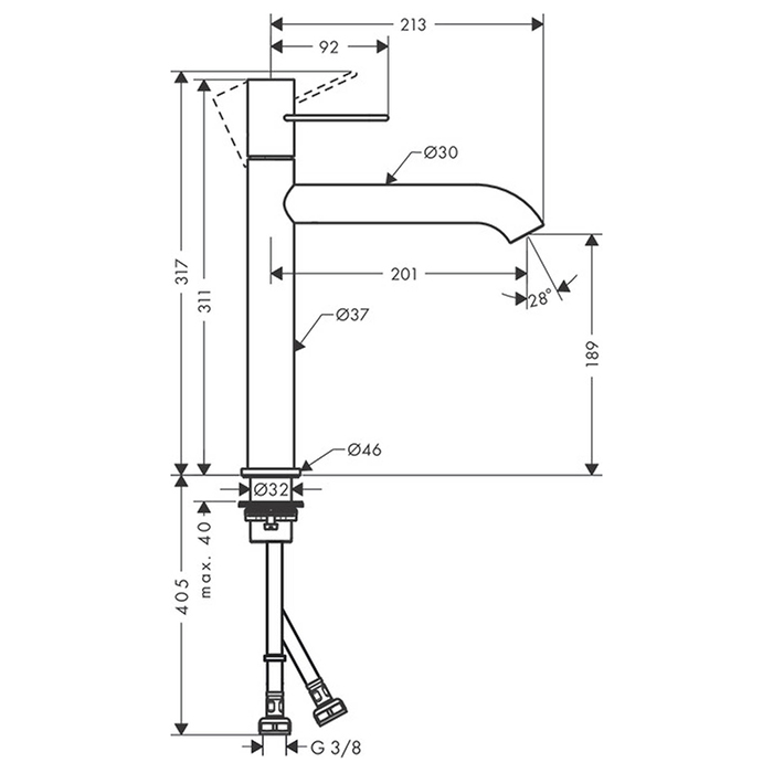 Photo Axor Uno 38032000 sink mixer