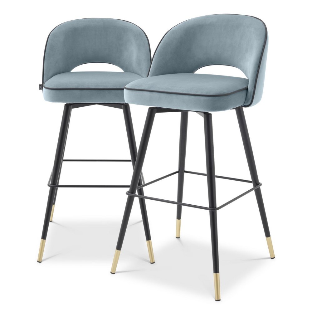 Photo A set of two Cliff bar chairs (blue)