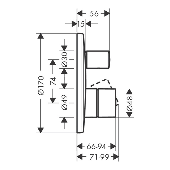 Photo Bath mixer Axor Uno 45405820 grinded nickel