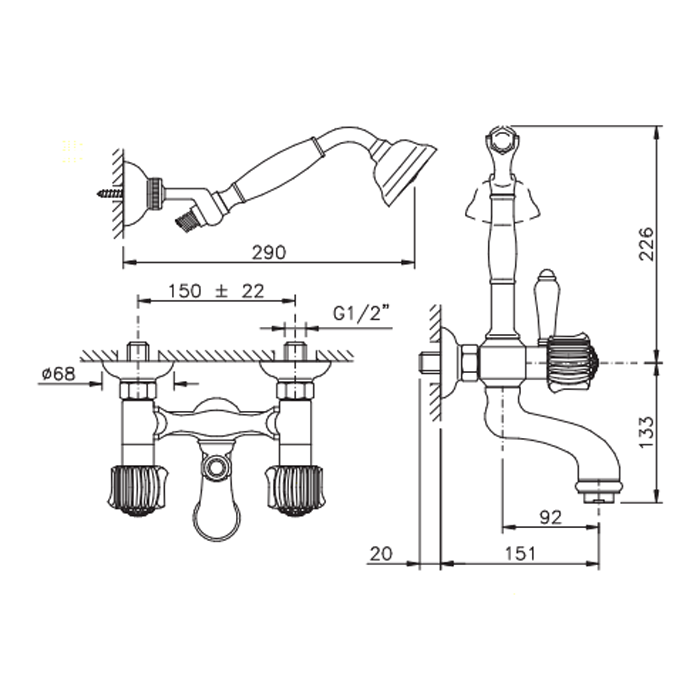 Photo Bath mixer Nicolazzi Onice 2102CR09O
