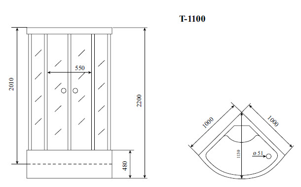 Photo Shower cabin Timo Standard T-1100