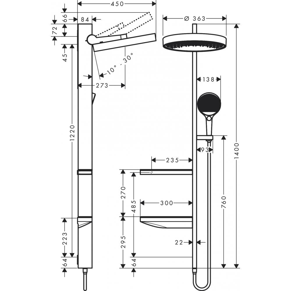Photo Shower stand hansgrohe Rainfinity Showerpipe 360 1jet 26842700