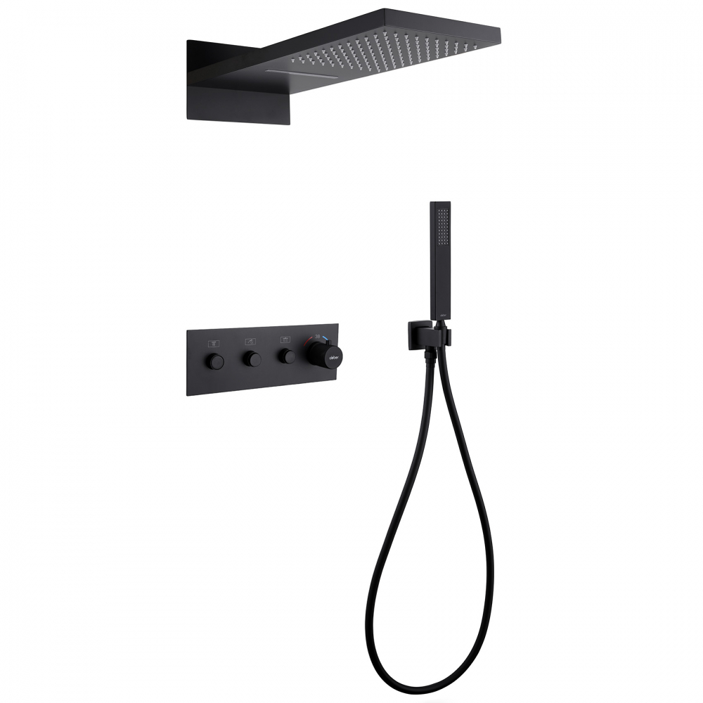 Photo Shower kit Abber Rund AF8752B matte black