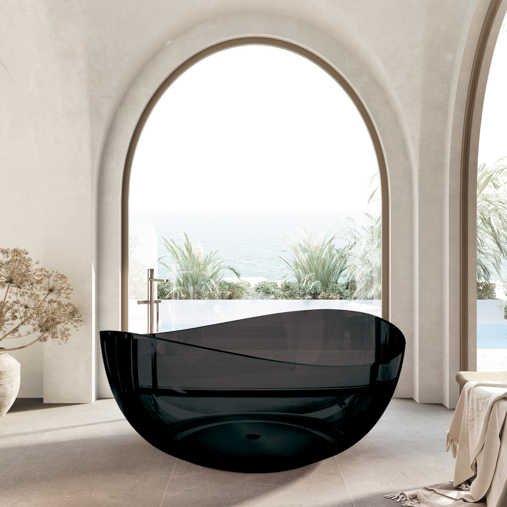 Photo Transparent bath Abber Kristall 150x150 AT9705Onyx onyx