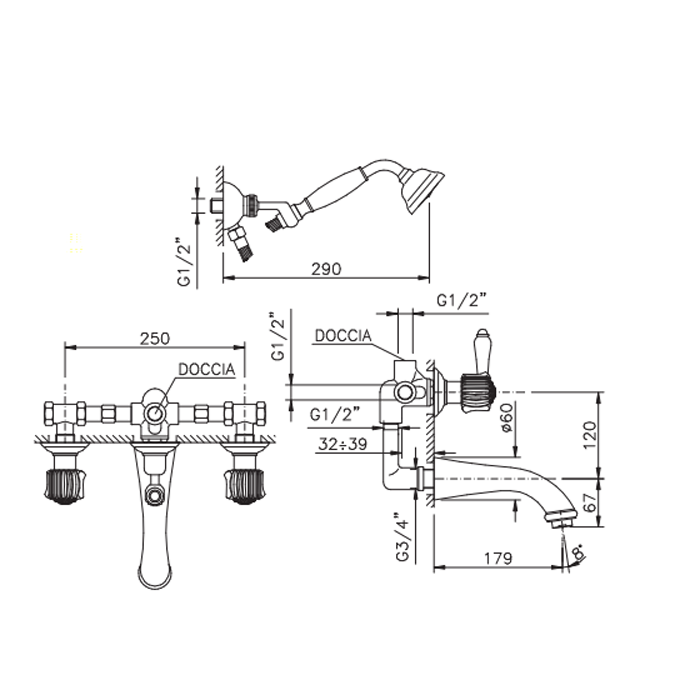 Photo Bath mixer Nicolazzi Onice 2103CR09O