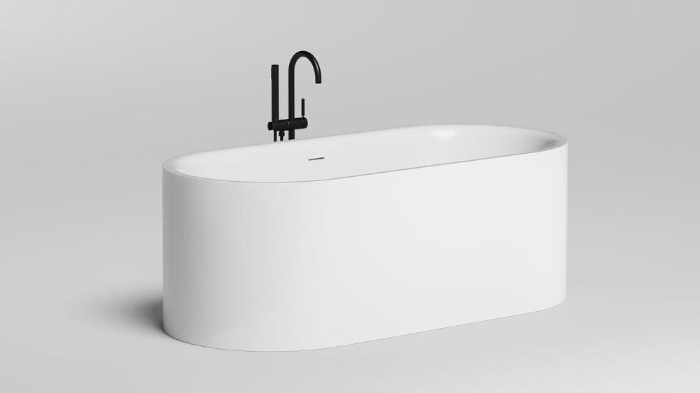Photo Bath of artificial stone Salini Perla 170x80 1049201M matte white