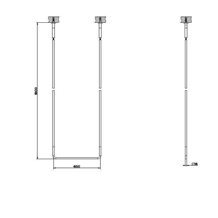 Photo Towel holder Gessi Goccia 45 cm 38144#079 white