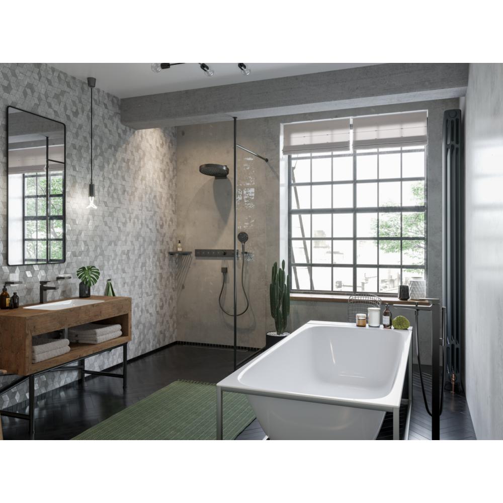 Photo Shower mixer with thermostat hansgrohe RainSelect 15382340 hidden installation, for 4 consumers polished black chrome