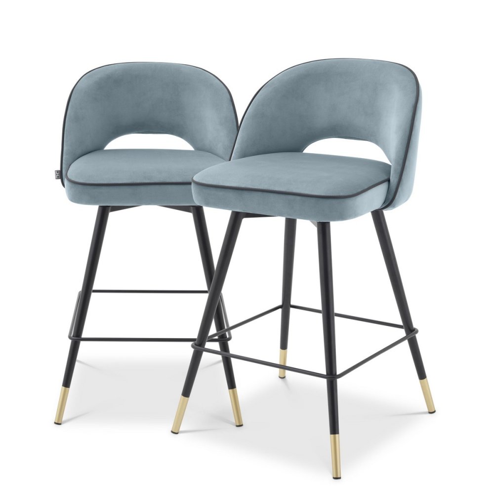Photo Set of two half-bar Cliff chairs (blue)