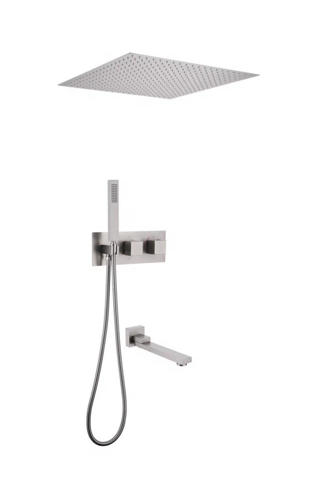Photo Abber Daheim AF8254SP shower kit with satin thermostat