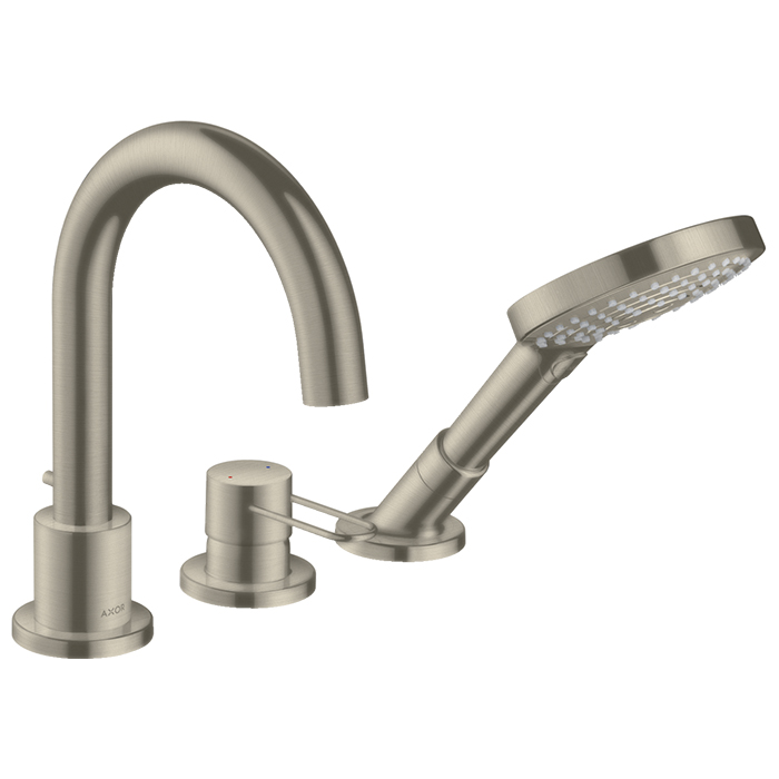 Photo Mixer on board bath Axor Uno 38436820 with shower set polished nickel