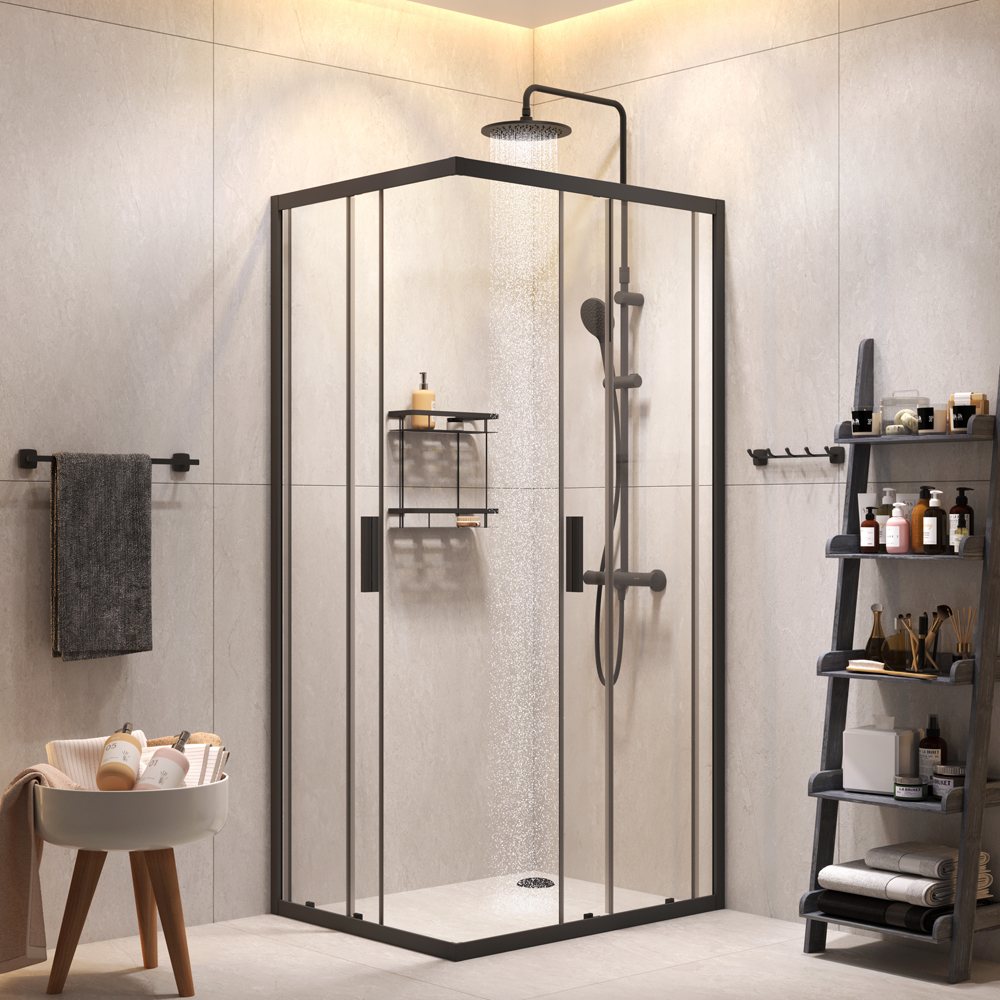 Photo Set of shower corner Am.Pm Gem S 100x80 WK93EQ matte black