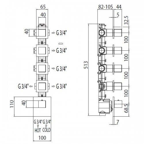 Photo The interior of the Bossini Z030275000 mixer
