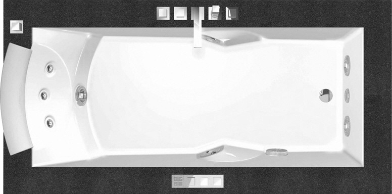 Photo Acrylic Bath Jacuzzi Aura UNO 180x90 9F43-344A