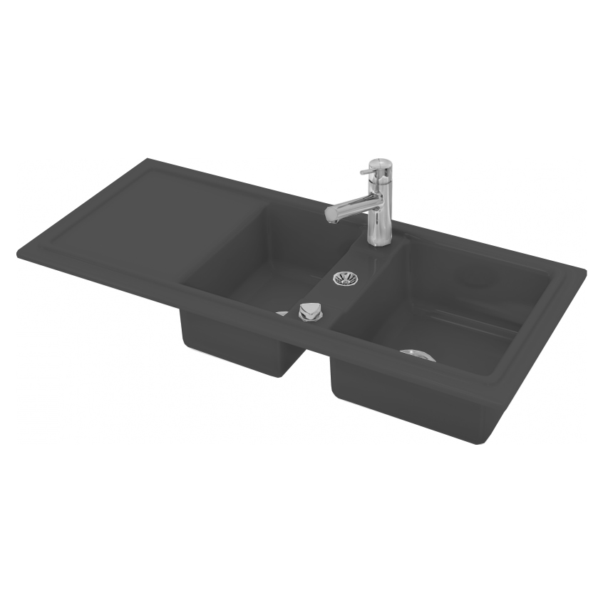 Photo Kitchen sink Duravit Cassia 80 7513110800 black