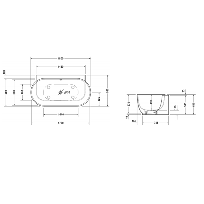 Photo Duravit Luv's Wall Bath 180x95 700433000000000