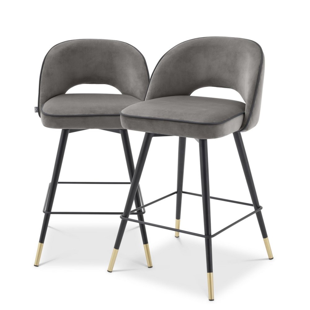 Photo Set of two half-bar Cliff chairs (grey)