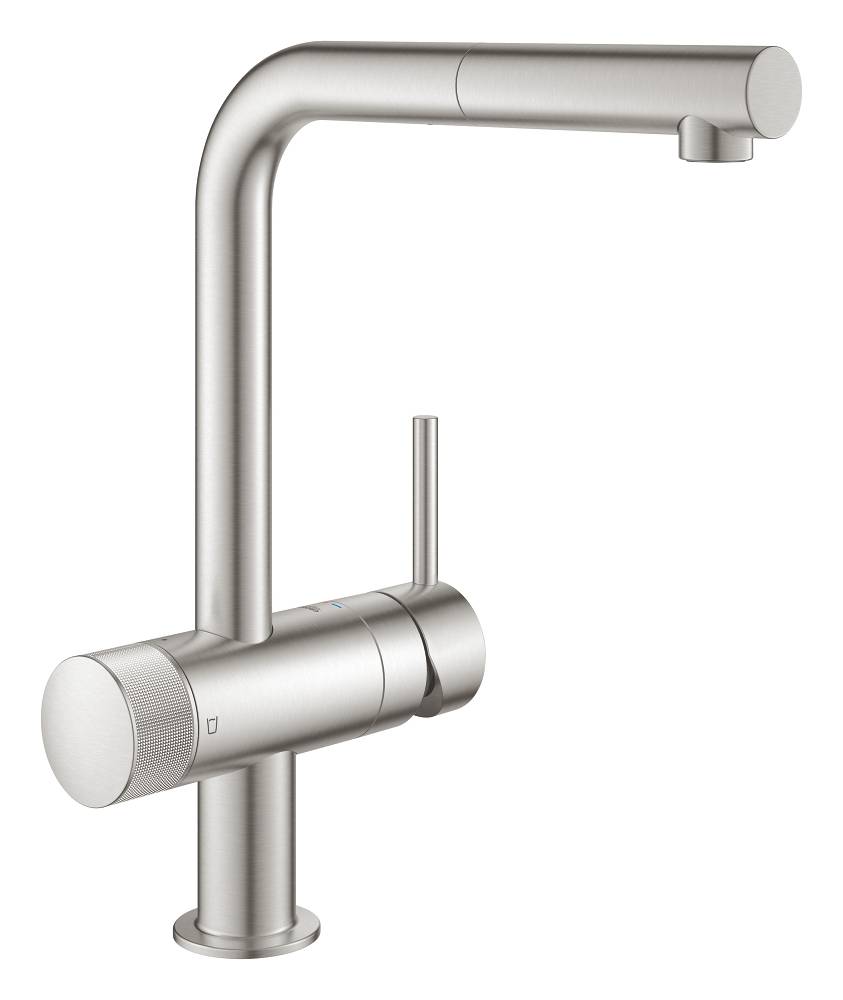 Photo Kitchen mixer GROHE Blue Pure Minta 119707 with filtration function, supersteel
