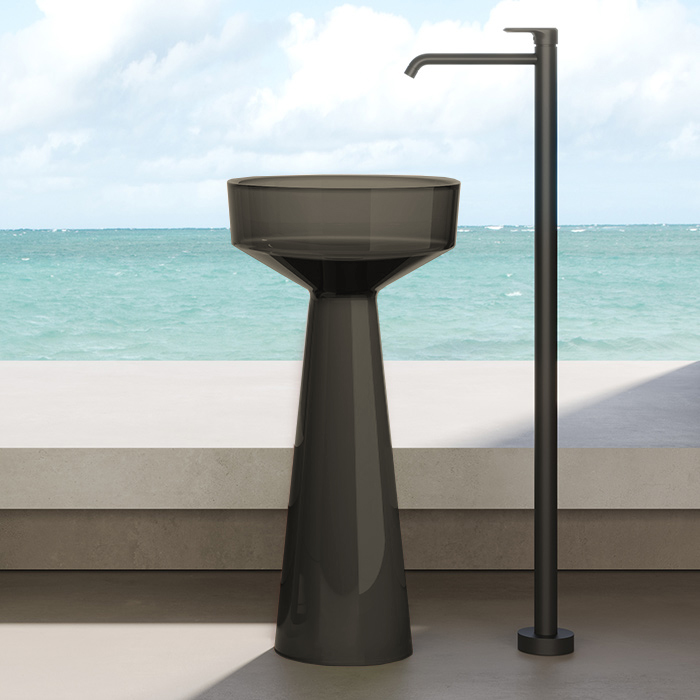 Photo Dea Design Pedestal Basin 42 DD2018 425 R4 smoky black sink