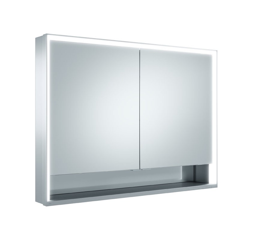 Photo Closet mirrored Keuco Royal Lumos 100 14324171304 with illumination and heated anodized silver