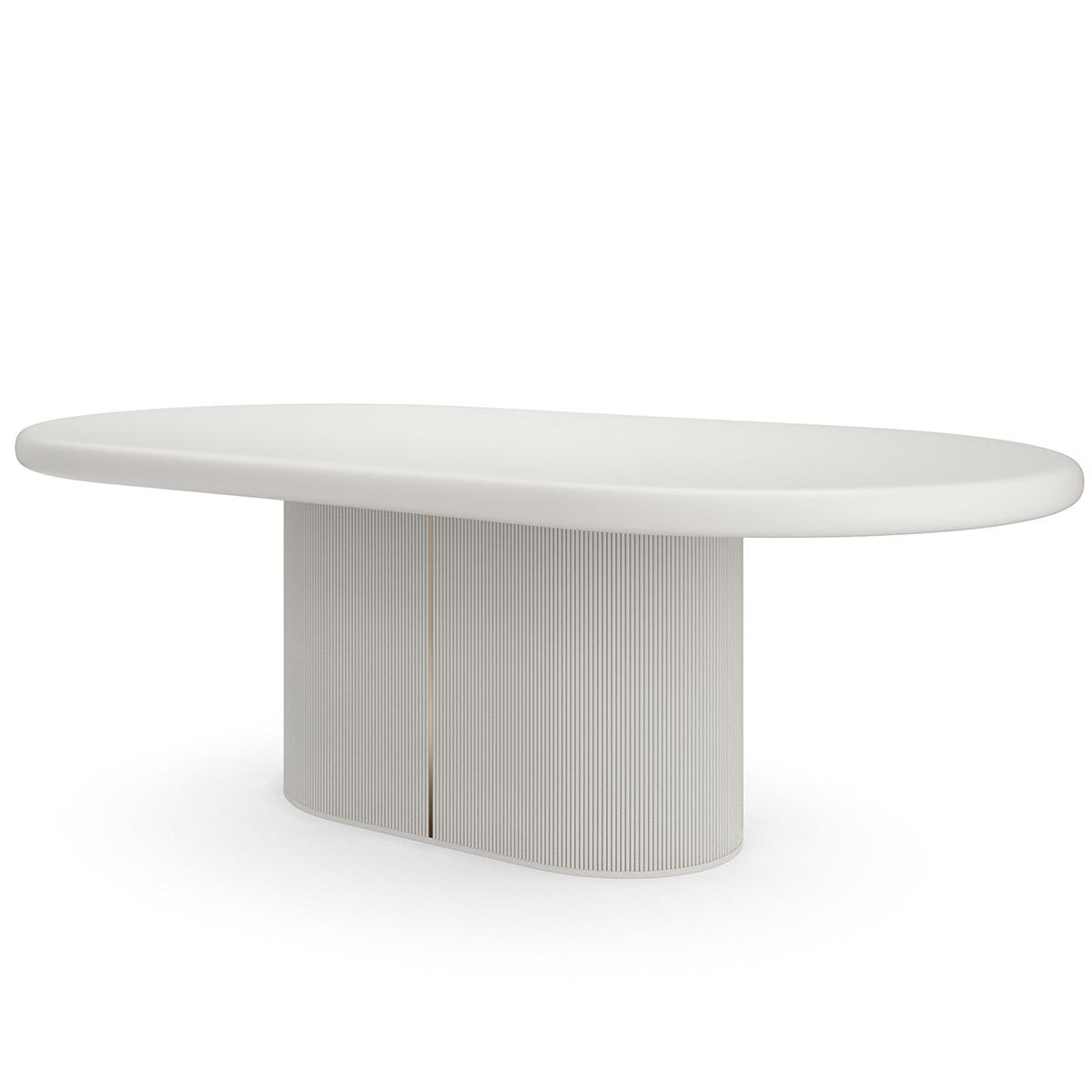 Photo Sliding dining table Love (a matte pearl hue)