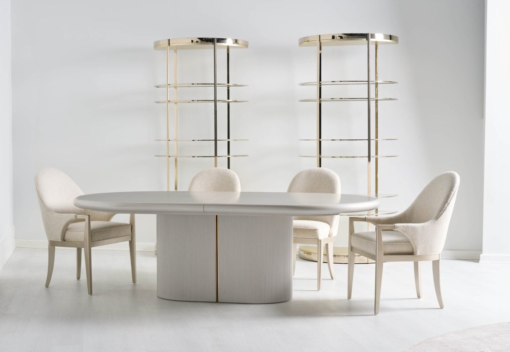 Photo Sliding dining table Love (a matte pearl hue)