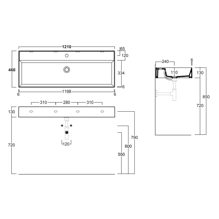 Photo Simas Agile 120 AG121 nero matt*0 black matte sink