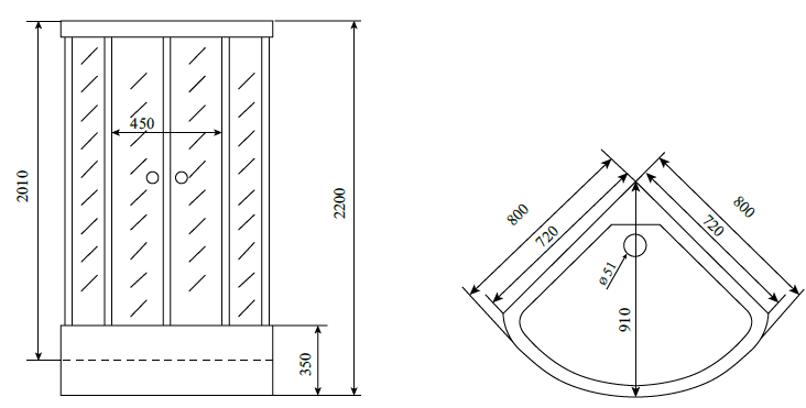 Photo Shower cabin Timo Standard T-1180