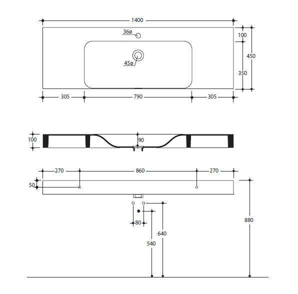 Photo KERASAN Cento 140 3535 bi*1 sink