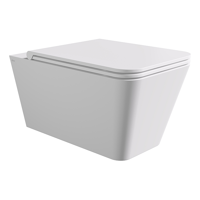Photo Suspension toilet with lid and seat Alice Hide Square 31210109SET white matte