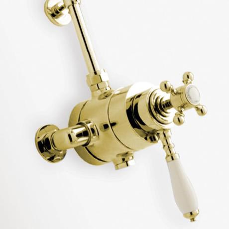 Photo Thermostat with rail and overhead shower Heritage SHDDUAL02