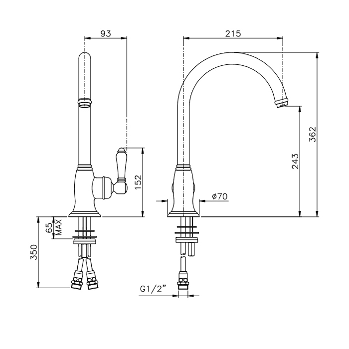 Photo Kitchen mixer Nicolazzi El Capitan 3456BZ75C bronze