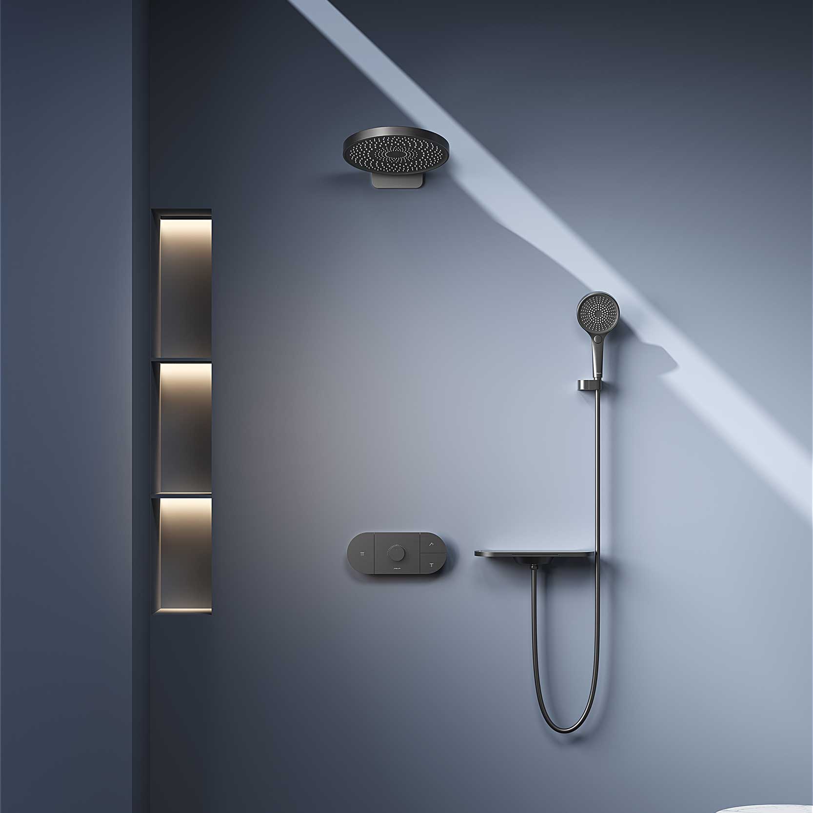 Photo Shower kit Vincea VSFW-2F12TGM steel
