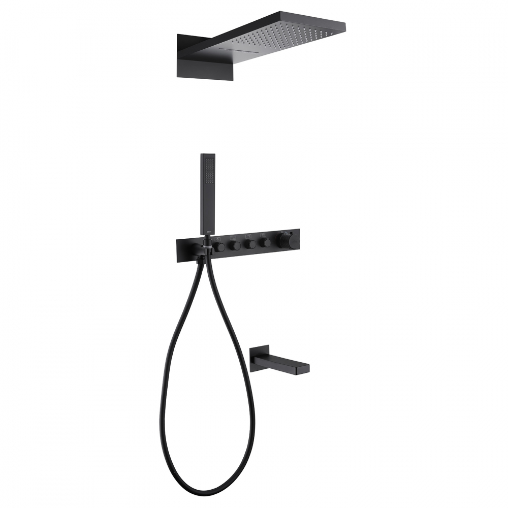 Photo Shower kit Abber Rund AF8753B black matte