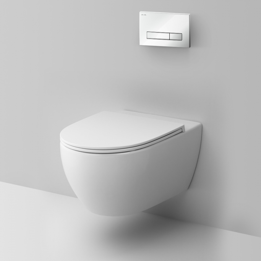 Photo Toilet kit with installation AM.PM Awe IS30201.111700 with a seat micro-lift key white glossy