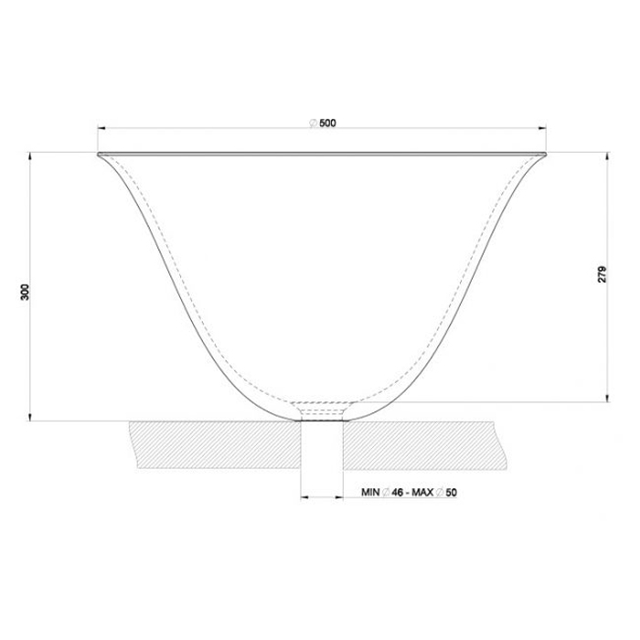 Photo Gessi Goccia sink 50 cm 39134#519 black