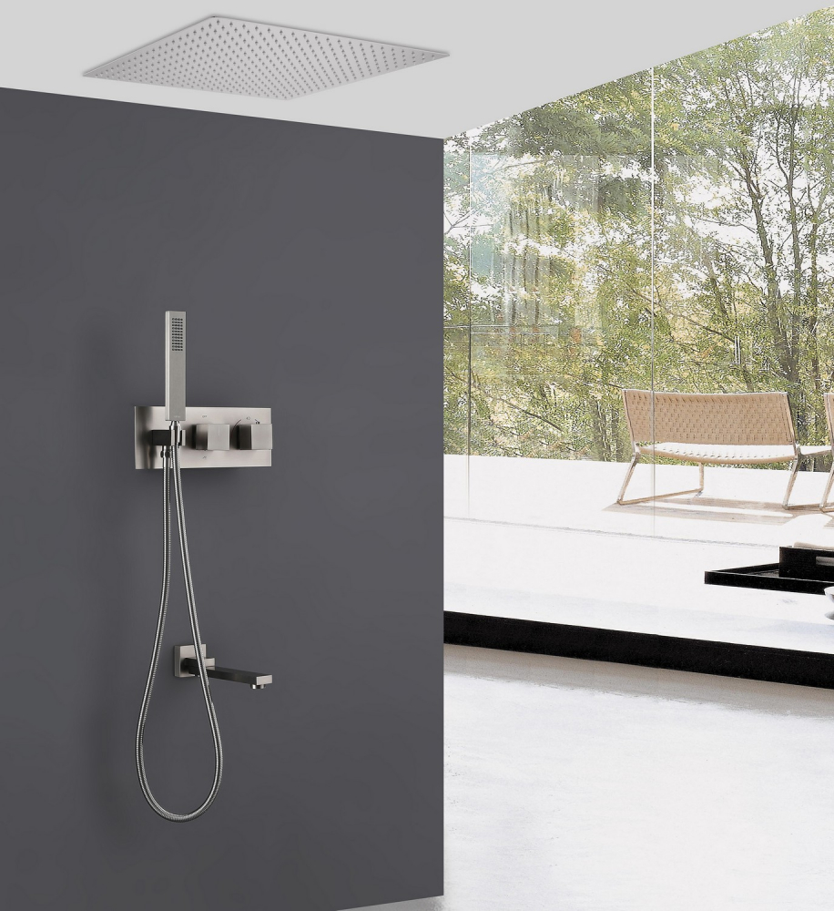 Photo Abber Daheim AF8254SP shower kit with satin thermostat