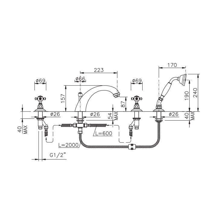 Photo Bath mixer Nicolazzi Le Pietre 2104GO09 Gold
