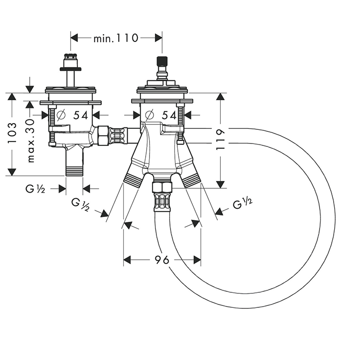 Photo Built-in part of the thermostat on board the bath Axor MyEdition 15486180