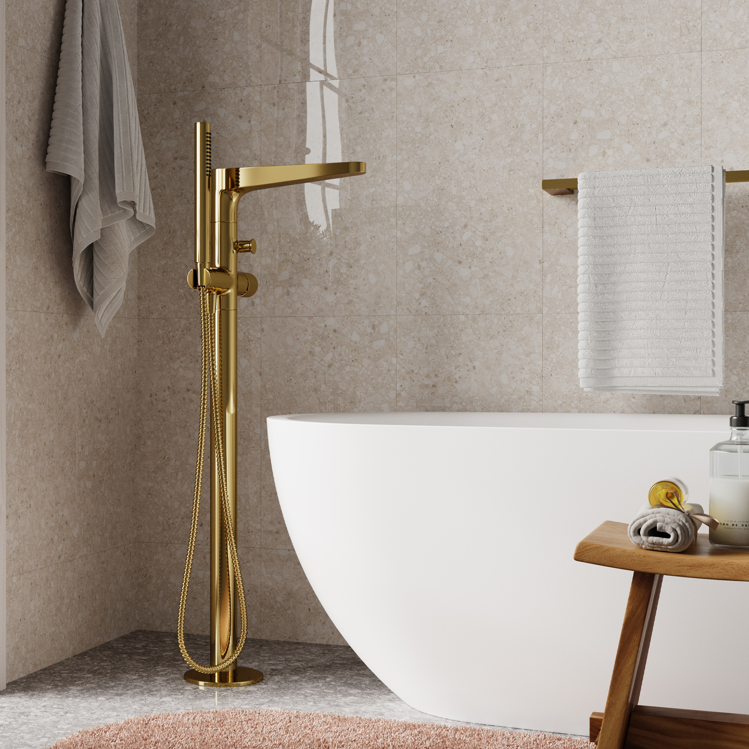 Photo Bath mixer WasserKRAFT Sauer 7100 7121 gold