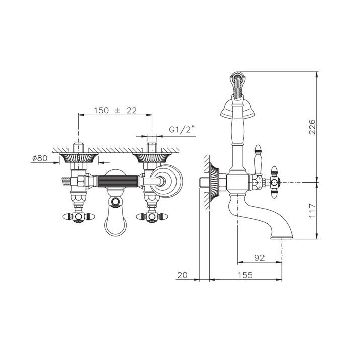 Photo Bath mixer Nicolazzi Impero 1201GO36 gold
