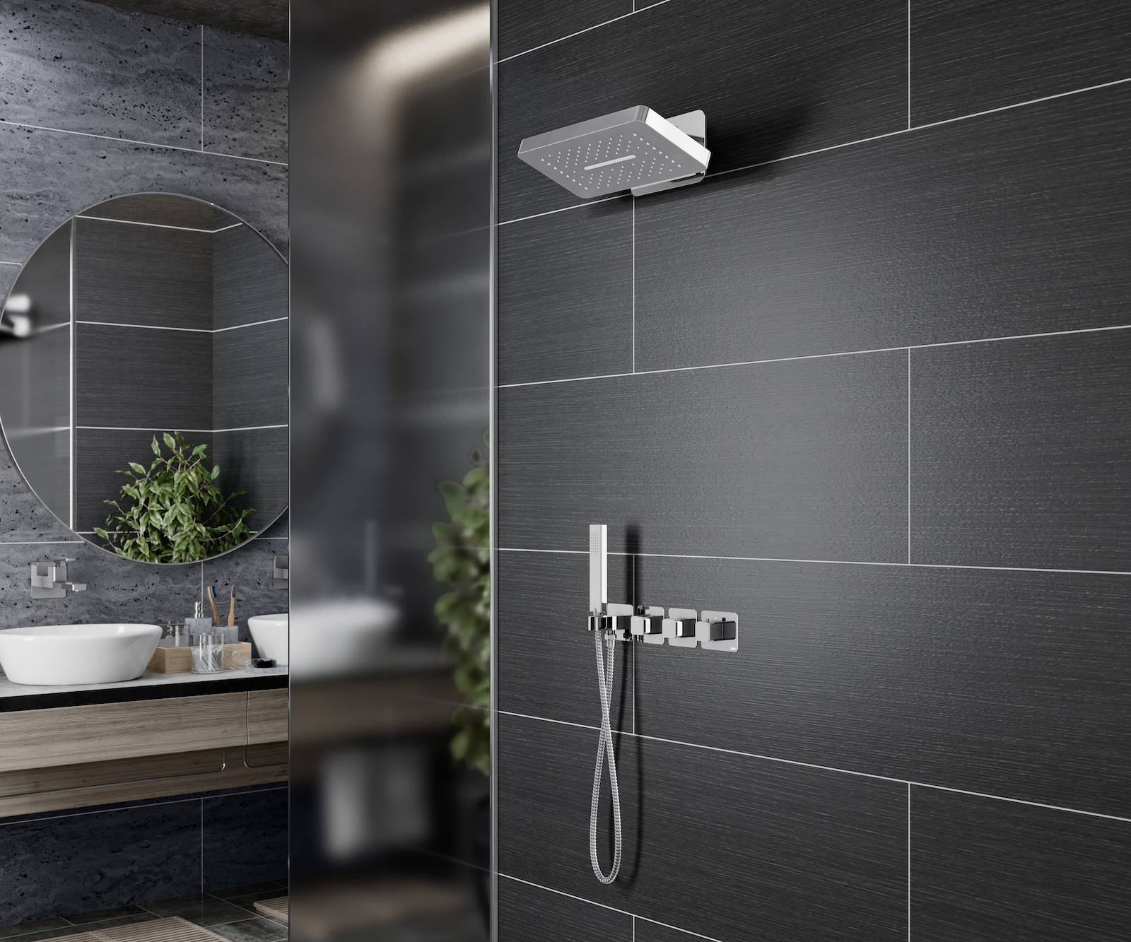 Photo Shower sets Timo Petruma SX-5249/03SM black matte